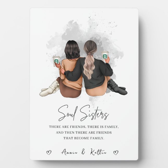 Xmas Gift for friends, Gift for soul Sister Plaque (Front)