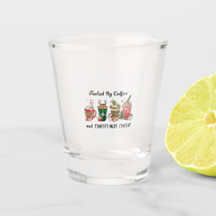 Xmas Gift Fuelled By Coffee And Christmas Cheer Shot Glass