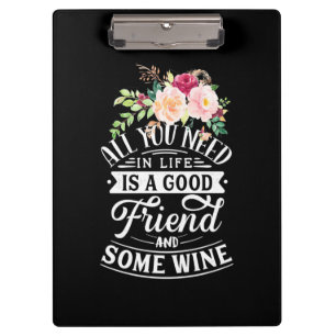 Xmas Gift Good Friend And Some Wine Clipboard