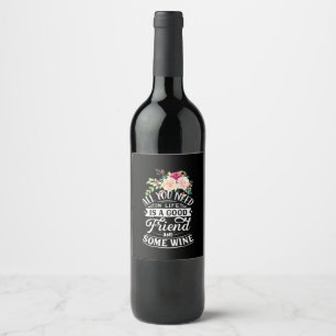 Xmas Gift Good Friend And Some Wine Label