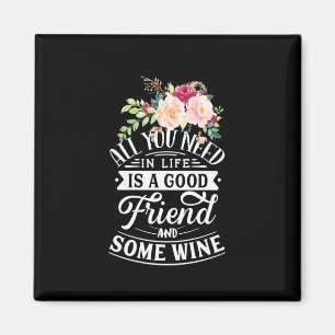 Xmas Gift Good Friend And Some Wine Magnet