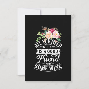 Xmas Gift Good Friend And Some Wine RSVP Card