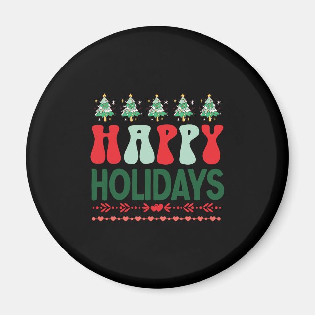 Xmas Gift Happy Holidays Magnet (Front)