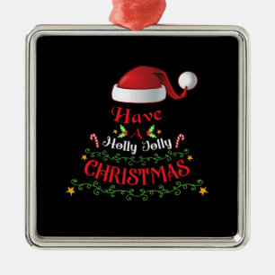 Xmas Gift Have a Holly Jolly Christmas Metal Tree Decoration