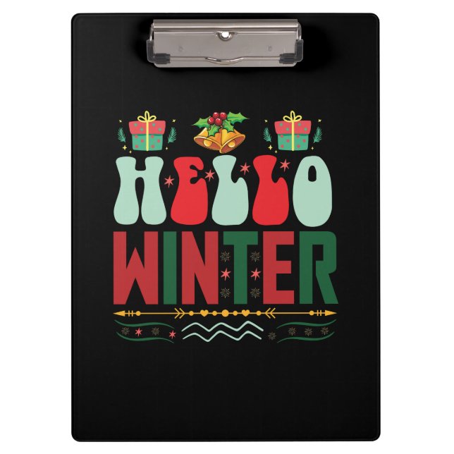 Xmas Gift Hello Winter Clipboard (Front)