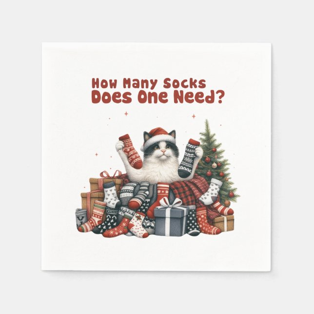 Xmas Gift How Many Socks Does One Need Napkin (Front)
