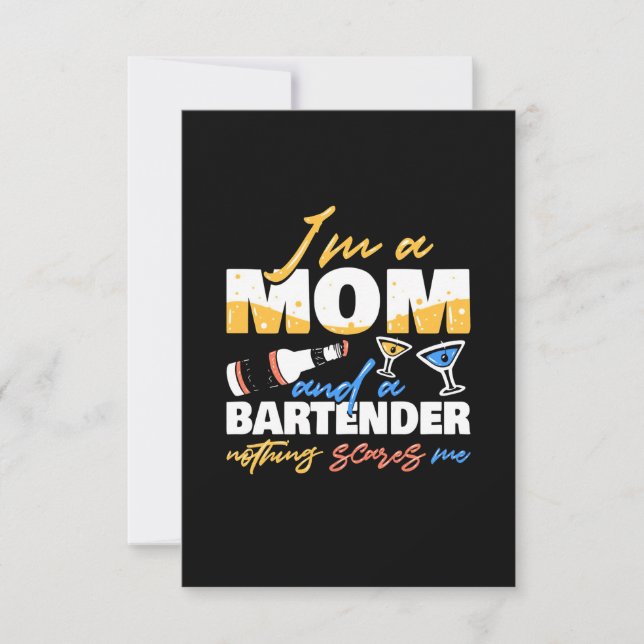 Xmas Gift | I Am A Mum And A Bartender RSVP Card (Front)