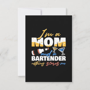 Xmas Gift I Am A Mum And A Bartender RSVP Card