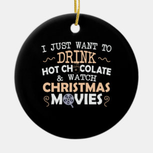 Xmas Gift I Just Want To Drink Ceramic Tree Decoration