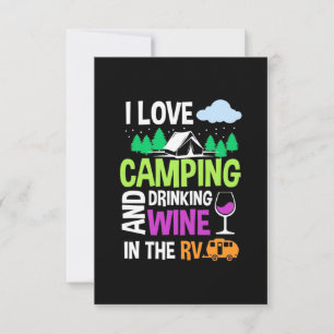 Xmas Gift I Love Drinking Wine In The RV RSVP Card