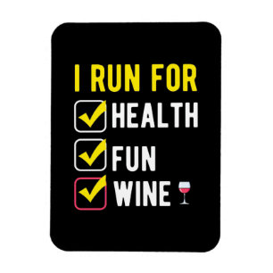 Xmas Gift I Run For Health Fun Wine Magnet