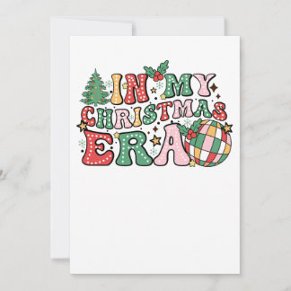 Xmas Gift In My Christmas Era Groovy Invitation