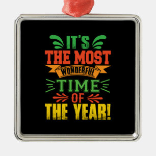 Xmas Gift It Is The Most Wonderful Time Metal Tree Decoration