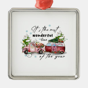 Xmas Gift It Is The Most Wonderful Time Metal Tree Decoration