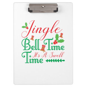 Xmas Gift Jingle Bell Time Clipboard