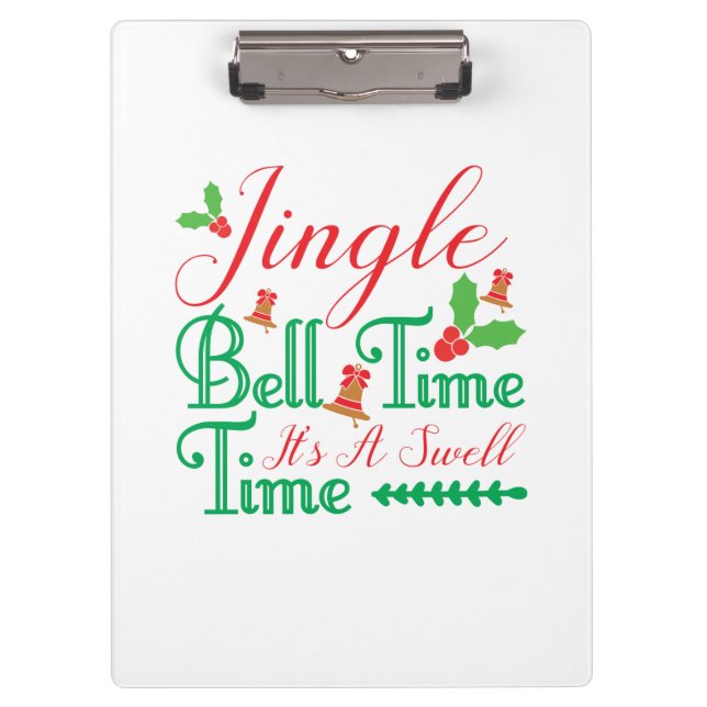 Xmas Gift Jingle Bell Time Clipboard (Front)