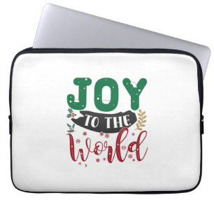 Xmas Gift Joy To The World Laptop Sleeve
