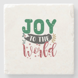 Xmas Gift Joy To The World Stone Coaster