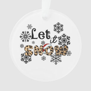 Xmas Gift Let It Snow Leopard Ornament