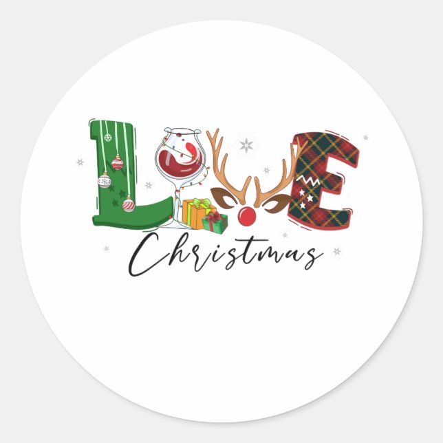 Xmas Gift Love Christmas Classic Round Sticker (Front)