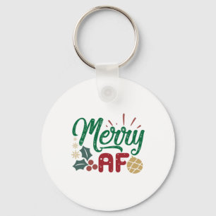 Xmas Gift   Merry AF Cool Sassy Key Ring