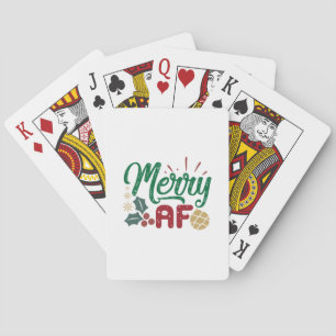 Xmas Gift Merry AF Cool Sassy Playing Cards