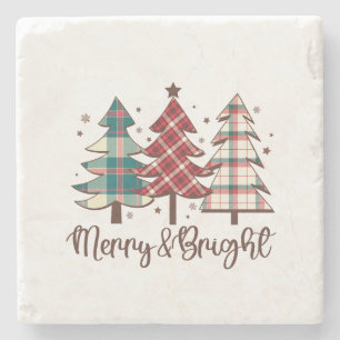 Xmas Gift Merry and Bright Stone Coaster