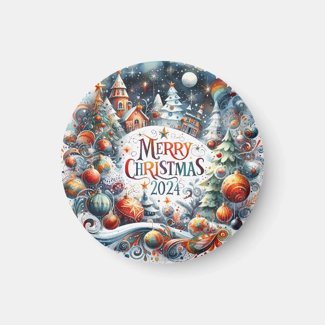 Xmas Gift Merry Christmas 2024 Magnet (Front)