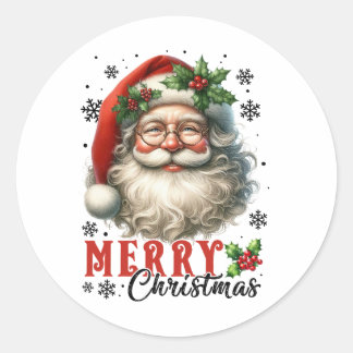 Xmas Gift Merry Christmas Classic Round Sticker