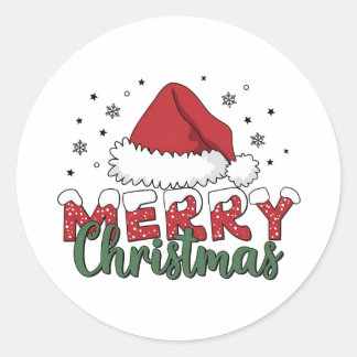 Xmas Gift Merry Christmas Classic Round Sticker