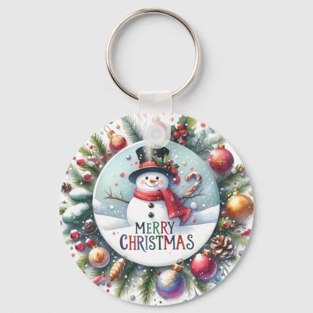 Xmas Gift Merry Christmas Key Ring (Front)