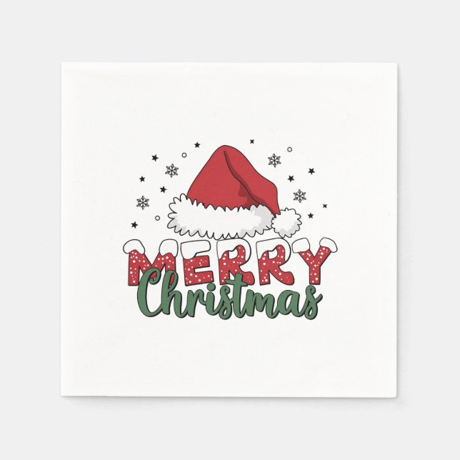 Xmas Gift Merry Christmas Napkin (Front)