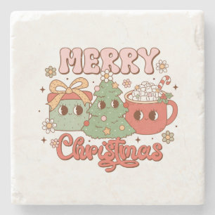 Xmas Gift Merry Christmas Stone Coaster
