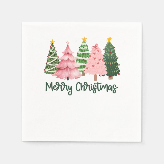 Xmas Gift Merry Christmas Tree Napkin (Front)