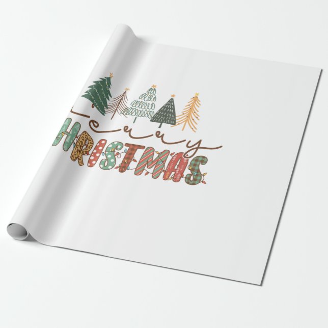 Xmas Gift Merry Christmas Wrapping Paper (Unrolled)