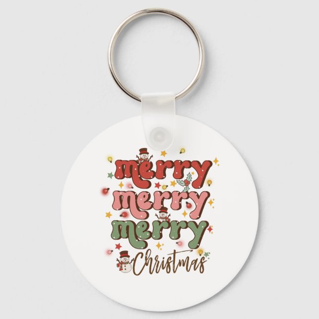 Xmas Gift Merry Merry Christmas Key Ring (Front)