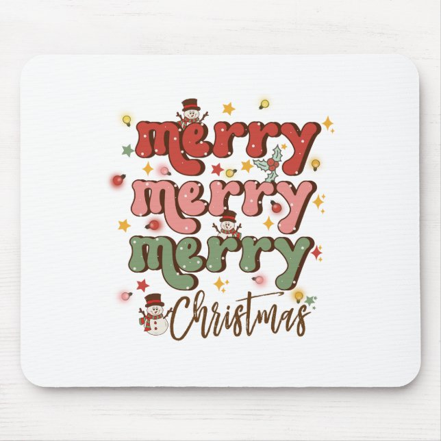 Xmas Gift Merry Merry Christmas Mouse Pad (Front)