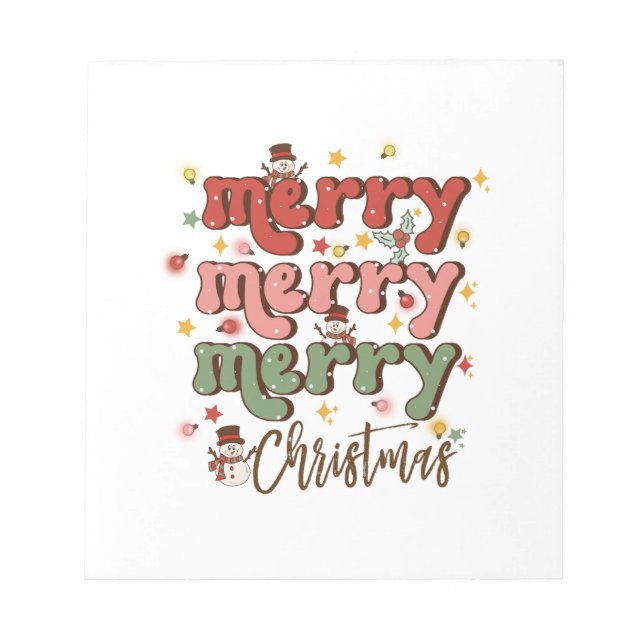 Xmas Gift Merry Merry Christmas Notepad (Front)