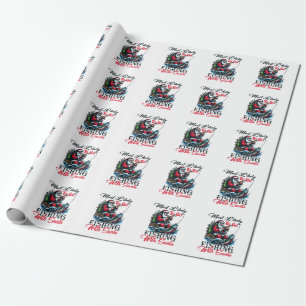 Xmas Gift Most Likely To Go Fishing With Santa Wrapping Paper