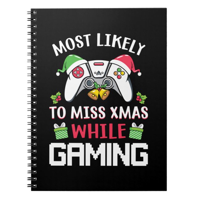 Xmas Gift Most Likely To Miss Xmas Notebook (Front)