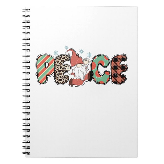 Xmas Gift Peace Christmas Notebook (Front)