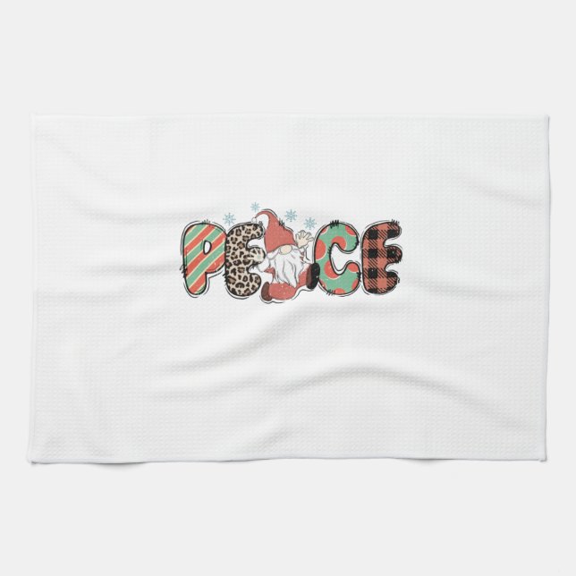 Xmas Gift Peace Christmas Tea Towel (Horizontal)