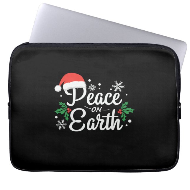 Xmas Gift Peace On Earth Laptop Sleeve (Front)