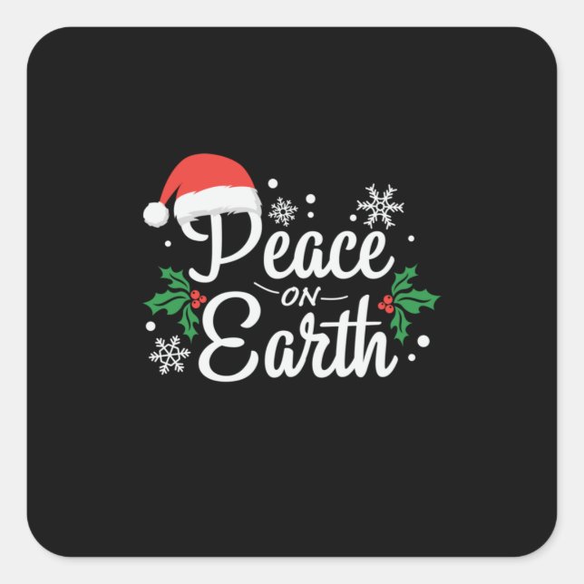Xmas Gift Peace On Earth Square Sticker (Front)