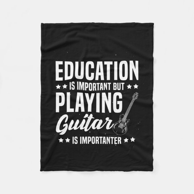 Xmas Gift | Playing Guitar Is Important Fleece Blanket (Front)