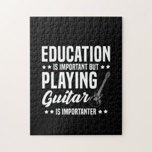 Xmas Gift Playing Guitar Is Important Jigsaw Puzzle