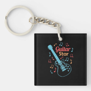 Xmas Gift   Proud Guitarist Star Key Ring
