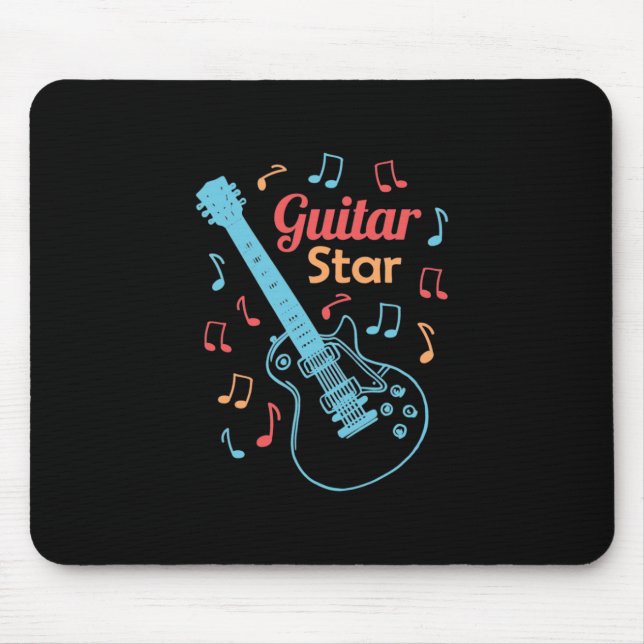 Xmas Gift | Proud Guitarist Star Mouse Pad (Front)