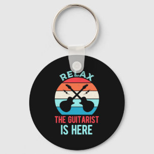 Xmas Gift Relax The Guitarist Is Here Key Ring