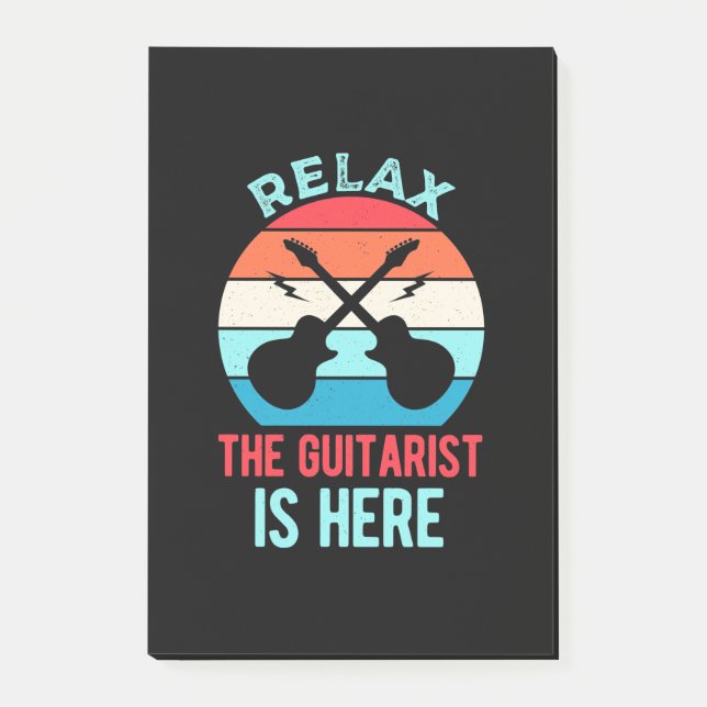 Xmas Gift | Relax The Guitarist Is Here Post-it Notes (Front)